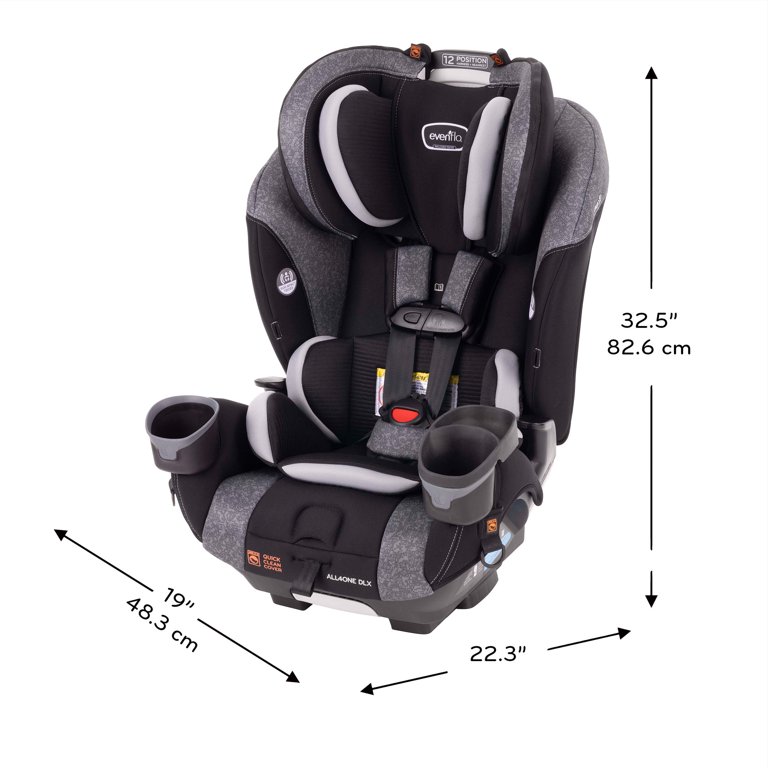 Evenflo EveryFit/All4One 3-in-1 Convertible Car Seat w/Quick Clean Cover  (Latitude Gray) - Walmart.com