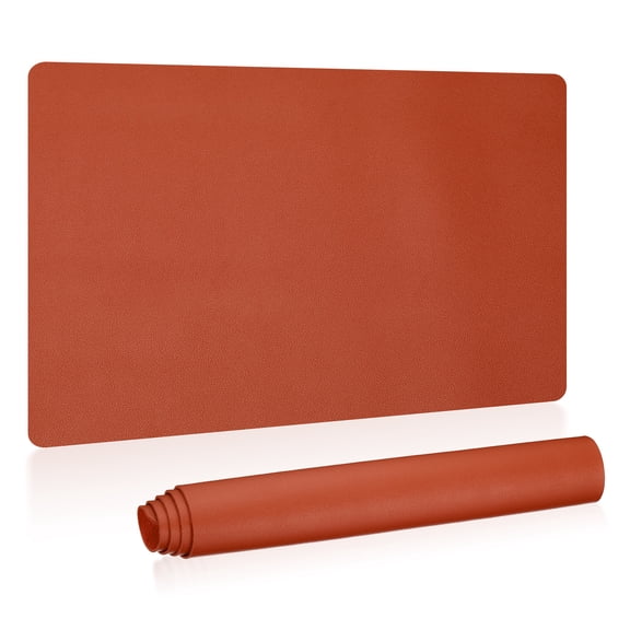 Uxcell 24"x13" Large Desk Mat, PU Leather Dual Side Large Desk Pad, Orange