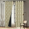 thumbnail image 4 of Vargottam Room Darkening Curtains - Flower Pattern, Set of 2 Panels, 52" x 72" - Grommet-Top Blackout Window/Door Drapes for Bedroom, Nursery & Living Room - Beige, 4 of 9