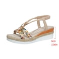 thumbnail image 4 of MKLEKYY Sandalias de Plataforma Con Punta Redonda, Planas, Trenzadas, Con Cuentas y Punta Abierta, Estilo Bohemio, para Mujer, 4 of 4