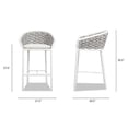thumbnail image 2 of Rowan 27.5" Rope Barrel Low Back Patio Counter Stool Set of 2 Optic White, 2 of 6