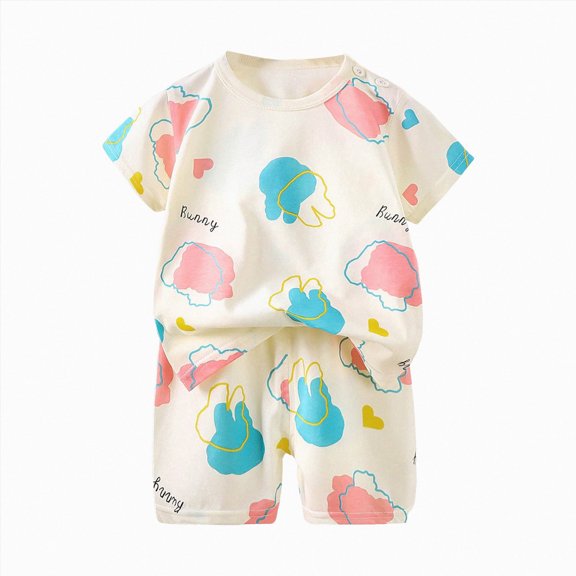 Toddler Baby Girl Summer Clothes Outfit Funny Letter T Shirt Top Short Set Infant Girl Clothes 6 12 18 months 2T 3T Kaprioy Little Girls Clothes