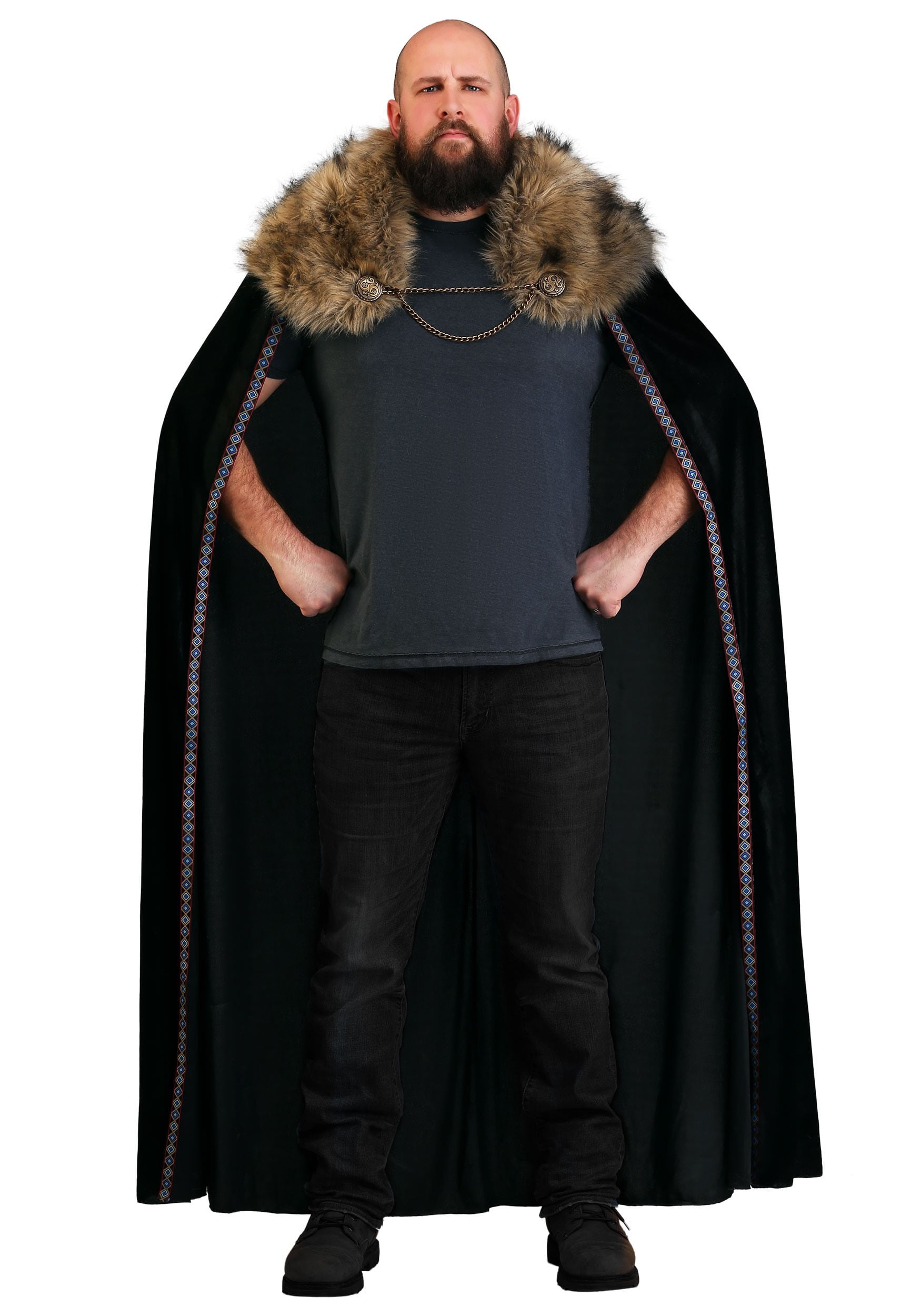 faux fur black cape