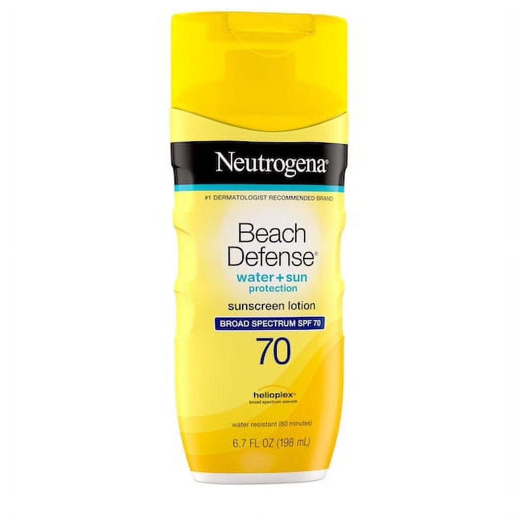 12 PACKS : Neutrogena Beach Defense Sunscreen Lotion with Broad Spectrum SPF 70 Protection, 6.7 Ounce
