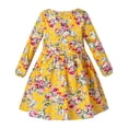 thumbnail image 4 of Godderr Toddler Baby Newborn Floral Dress for Kids Girls Casual Dresses Long-Sleeved Printed Cotton Spring Autumn Dress for 9M-8Y, 4 of 5