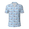 thumbnail image 2 of Daiia Rainbow Dinosaur Pattern Men’s Polo Shirts,Solid Deck Shirt,Classic Fit, Breathable Cotton Polo for Casual and Sport Wear-XX-Large, 2 of 9
