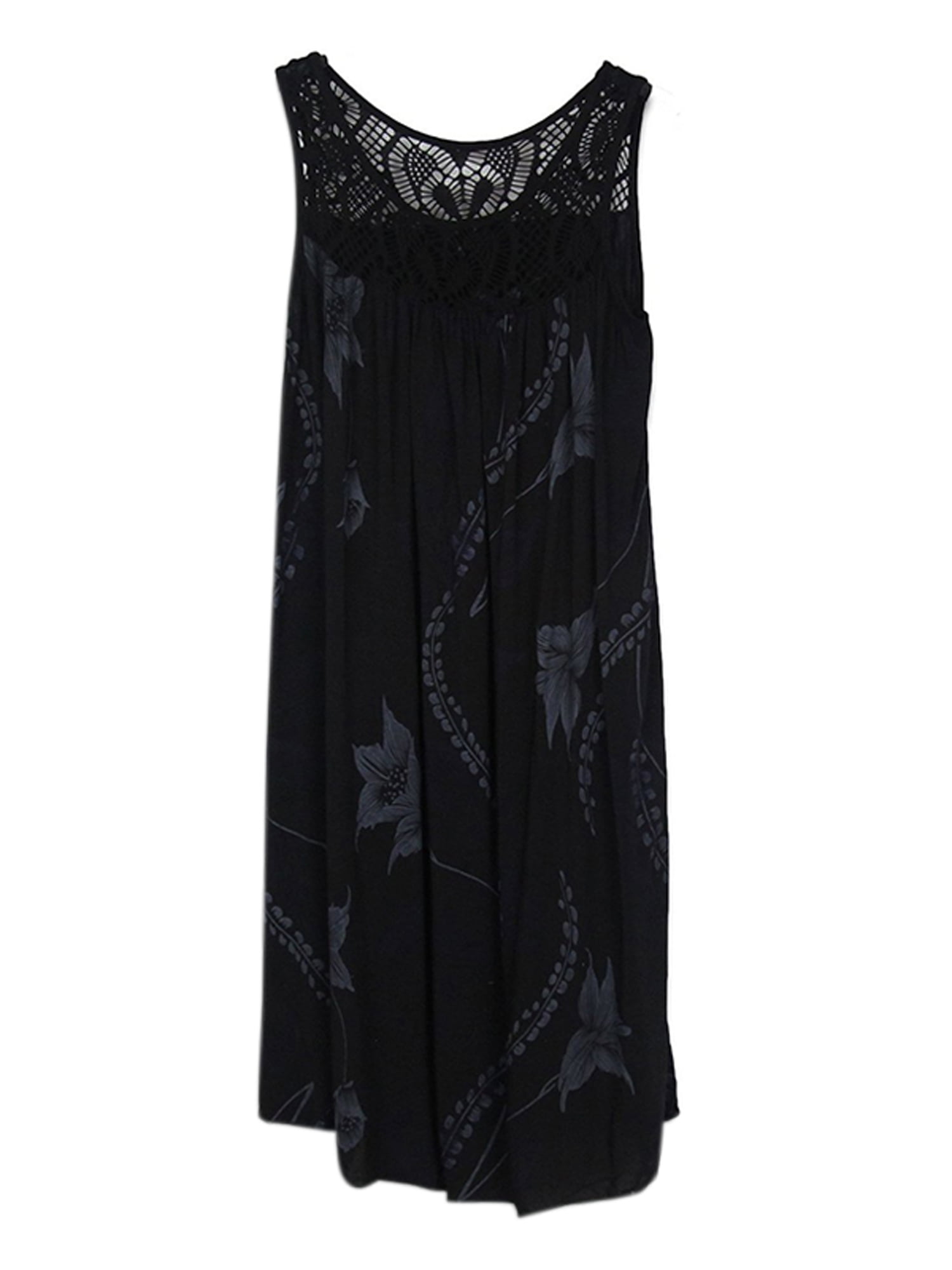 Women s Plus Size Floral Sleeveless Loose Boho Casual Short Dresses