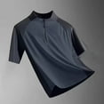 thumbnail image 4 of Mlzmgr Workout T Shirts for Men Tight High Zipper Neck Quick Drying Men's Shirts Athletic Gym Running Tops, 4 of 8