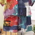 thumbnail image 5 of NIEWTR Kids Summer Outfits Toddler Boy Outfits 2T 3T 4T 5T Clothes Summer Kids Pattern Short Sleeve Button Down Shirt & Shorts Set(A1-Dark Blue,5-6 Years), 5 of 7