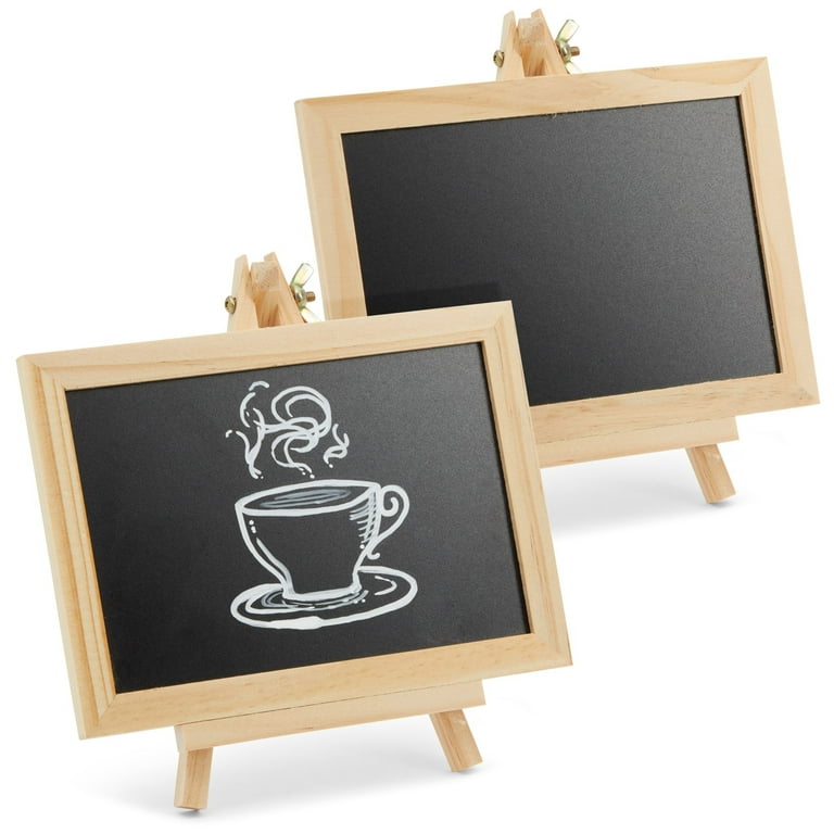 6-Pack Mini Chalkboard Signs with Easel Stand for Table Decorations,  Restaurant Food Display, Message Boards, Small Business, Wedding, Banquet,  Coffee Shop (7x7x4 in) 