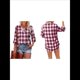 thumbnail image 3 of Blusa Holgada de Larga con Cuello en V y Estampado Collage de Otoño para Mujer Rojo L, 3 of 5