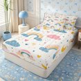 thumbnail image 2 of Erosebridal Nursery Cartoon Rainbow Zipper Full Size Comforter Sets with Fitted Sheet and 2 Pillowcases,Cute Moon Star Heart Zipper Bedding Set,Pink Blue Yellow,4pcs,Pink Reversible, 2 of 6