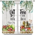 thumbnail image 3 of Rustic Farmhouse Kitchen Curtains Country Minimalist Condiment Fruit Vegetable Bakery Utensil Watercolor Blackout Drapes for Dining Room 26x84in,2 Panel Set, 3 of 6