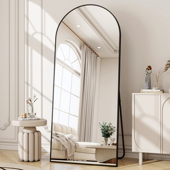 AUROMIR 71"x26" Arched Full Length Mirror Floor Mirror Full Body Standing Mirror, Black