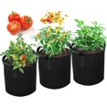 thumbnail image 1 of Paquete de 3 bolsas de cultivo de tomate, bolsas de cultivo con asas de tela de fieltro, bolsa de cultivo de plantas para tomates, flores, plantas y más, alternativa ideal a macetas de 7 galones JFHHH pequeña, 1 of 5