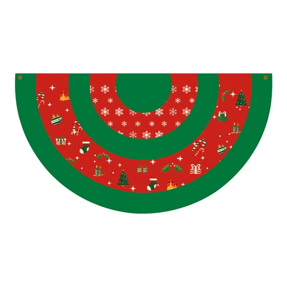 AnuirheiH Christmas Flag Bunting Fan Flag Christmas Bunting Banner for Christmas Outdoor Hanging Decor