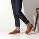 thumbnail image 2 of Zapatillas Jousen AMY904 casuales de cuero para hombre de negocios, rojo y marrón, 2 of 4