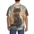 thumbnail image 3 of Pofeuu Sunshine Cloud Kitten Print Mens Casual Short Sleeve Shirts Beach Summer Spread Collar Pocket Tops Men's Casual Short-sleeved Shirt-XX-Large, 3 of 5