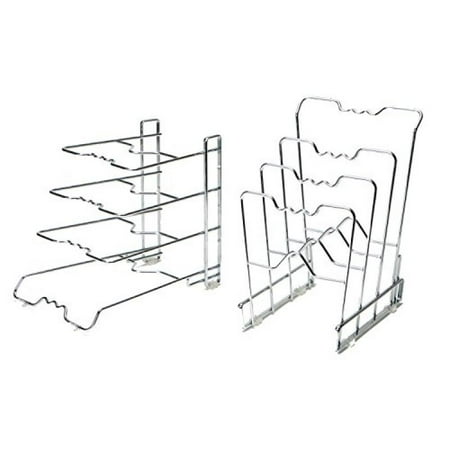 Seville Classics 4 Tier Pan Organizer Rack Chrome 2 Pack