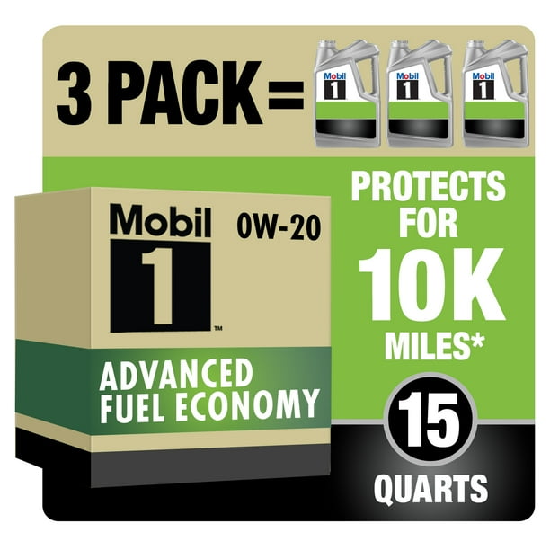 (2 pack) Mobil 1 Advanced Fuel Economy Full Synthetic Motor Oil 0W20