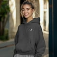 thumbnail image 3 of Dalix Heartly Ghost Embroidery Relaxed Hoodie Soft Fleece Sweatshirt Drawcord Fit Lounge Womens in Charcoal Htr XL X-Large, 3 of 5