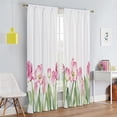 thumbnail image 2 of Innerwin Rideaux Protection UV Draperies Isolées Thermiquement Occultantes Imprimé Floral Rideau de Fenêtre Écoénergétique Imperméable Poche pour Tringle Panneau Moderne Rose 120x150cm/47.24x59.06 Pouces LxH, 2 of 6