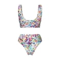 thumbnail image 5 of Daiia Colorful Watercolor Dots Women's Bikini Set Two Piece Swimsuit High Waisted Bikini Adjustable Straps Bikini Perfect for Beach, Pool, and Summer Vacation-Large, 5 of 9