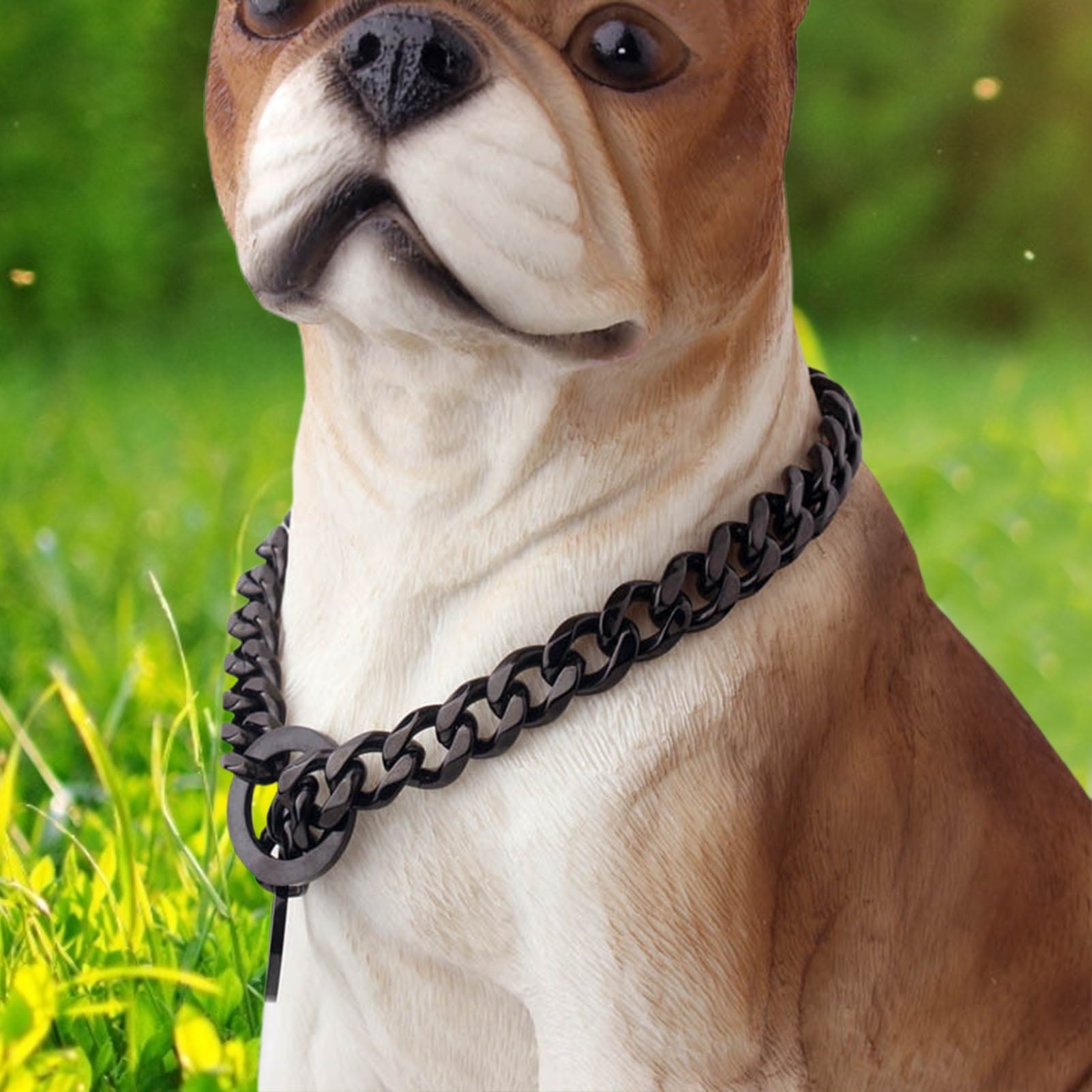 SPRING PARK Dog Chain Collar Choke Collar Non-scalable Anti-Chew Stainless Steel Metal Collars Choker Chain for Small Medium Large Dogs