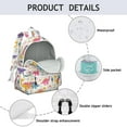 thumbnail image 4 of Cute Dinosaur Pattern Backpack for School,Cute School Bag,Schoolbag with Adjustable Shoulder Straps & Padded Back,13.4"x11"x4.7", 4 of 6