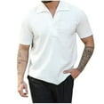 thumbnail image 7 of Short Sleeve Button Down Men Men's T Shirts Short Sleeve Short Sleeve White Shirt Men Men's Summer T Shirts Sales Today Clearance, 7 of 7