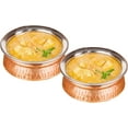 thumbnail image 6 of Prisha India Craft Copper Tableware Serving Bowl Indian Serveware Handi Set Tureen Copper Stainless Steel Serving Dishes, Set of 4, (16-Ounce), 6 of 7