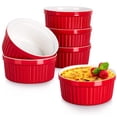 thumbnail image 1 of Ramekins DELLING Ceramic Creme Brulee, 350 ml, color rojo, juego de 6, 1 of 7