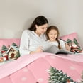 thumbnail image 4 of Castle Fairy Santa Claus Snowman 7Pcs Bedding Comforter Set for Kids Children Boys Girls,Merry Christmas Tree Queen Bedding Sets Super Cozy,Xmas Festival Theme Queen Sheet Sets, 4 of 8