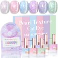 thumbnail image 1 of Set de esmaltes de uñas en gel Double Rhythm Cat Eye, 15 ml x 6 con imán, 1 of 9