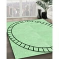 thumbnail image 3 of Ahgly Company Machine Washable Indoor Rectangle Transitional Mint Green Area Rugs, 7' x 10', 3 of 7