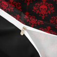 thumbnail image 4 of Homewish Spooky Halloween Skull Duvet Cover Queen,Red Damask Pattern Queen Bedding,Black Reversible,3pcs,1 Duvet Cover and 2 Pillowcases, 4 of 6