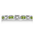 thumbnail image 4 of Vintage Stackable Diamond and Peridot Ring 14k White Gold (0.15ct), 4 of 4