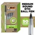thumbnail image 6 of BIC Ecolutions Round Stic Ball Point Pen, Black, 1.0mm Medium Point, 50 Pack, 6 of 9
