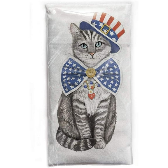 Uncle Sam Cat Flour Sack Towel