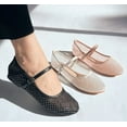 thumbnail image 4 of TOP MODA Dress Shoes Women Rhinestone Mesh Ballet Flats Round Toe Sparkly Mary Jane Strap Lightweight Breathable ROSARIO-1 Black 5, 4 of 4