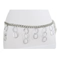 thumbnail image 2 of New Women Silver Color Metal Chunky Chain Links Dangle Drop Fashion Belt Plus Size XL XXL, 2 of 10