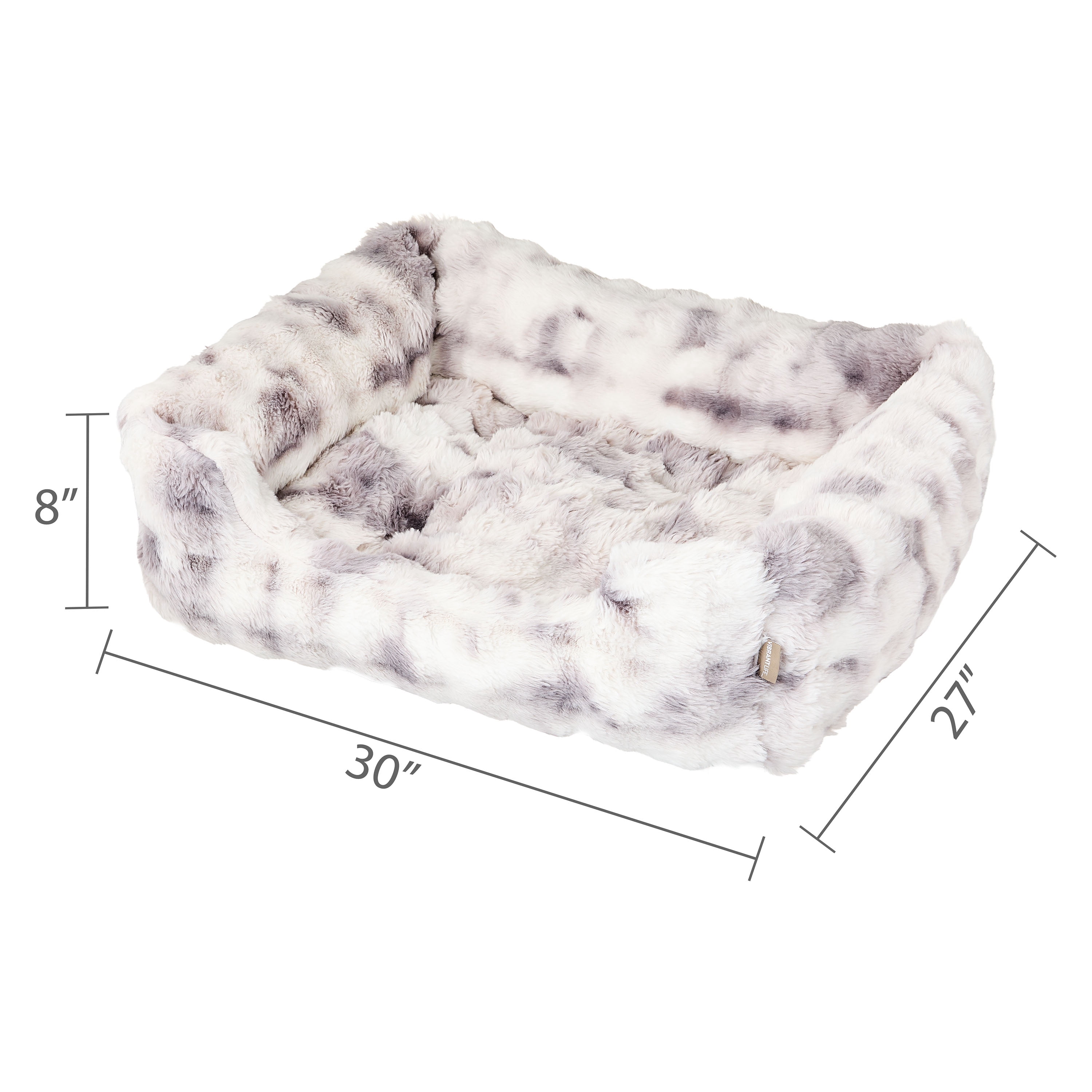 Vibrant Life Large Bubble Faux Fur Orthopedic Cuddler Pet Bed, Black and White, 30" x 27"