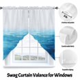thumbnail image 3 of Blue Gradient Swag Valances for Windows 2 Pack Ocean Abstract Sea ​​level Waves Modern Art Swag Kitchen Curtains 63 Inches Long Rod Pocket Short Window Treatment for Kitchen Bathroom 36"x63", 3 of 8