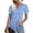 Blue, variant on Babysbule Women's Tops Women's Short Sleeve Print V-Neck T-Shirt Loose Casual Summer Tee Tops