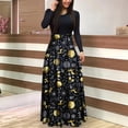 thumbnail image 2 of Odeerbi Christmas Dress Long Sleeve Dress For Women Christmas O-Neck Print High Waist Maxi Dress Casual Party Evening Dress 1406, 2 of 5