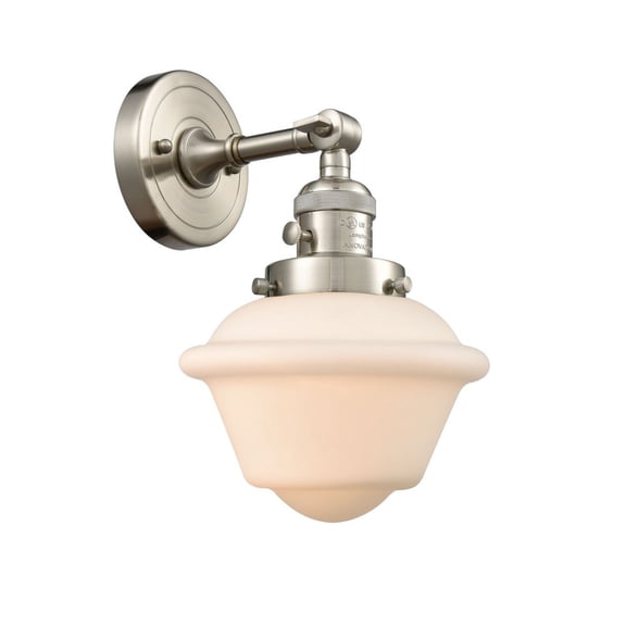 Innovations 203SW-SN-G531-LED Small Oxford 1 Light Sconce part of the Franklin Restoration Collection, Brushed Satin Nickel