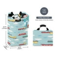thumbnail image 2 of Yayeee Freestanding Laundry Hamper with Handle Collapsible Large Storage Basket for Clothes, Blue Trains Pattern, 2 of 7