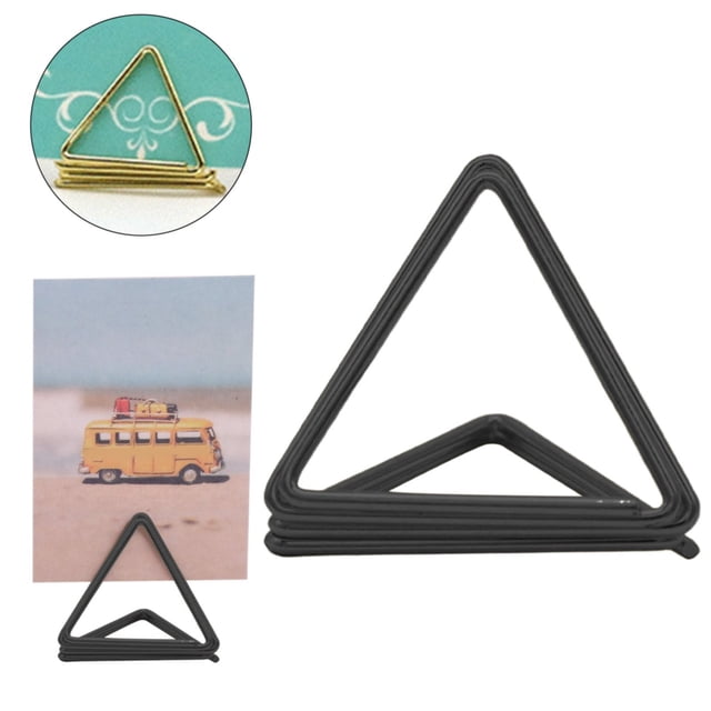 Mohdy Black Sticky Note Holder,Creative Cute 2 Layer 3D Card Holder Love Seat Holder Metal Vertical Desktop Message Note Holder,Triangular Business Card Holder,Material:Iron