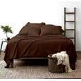 thumbnail image 2 of Pure Organic Cotton Sheets - Twin XL Size, Chocolate Color, Bedsheet 1000-Thread-Count, 15 inch Deep Pockets, 2 of 7