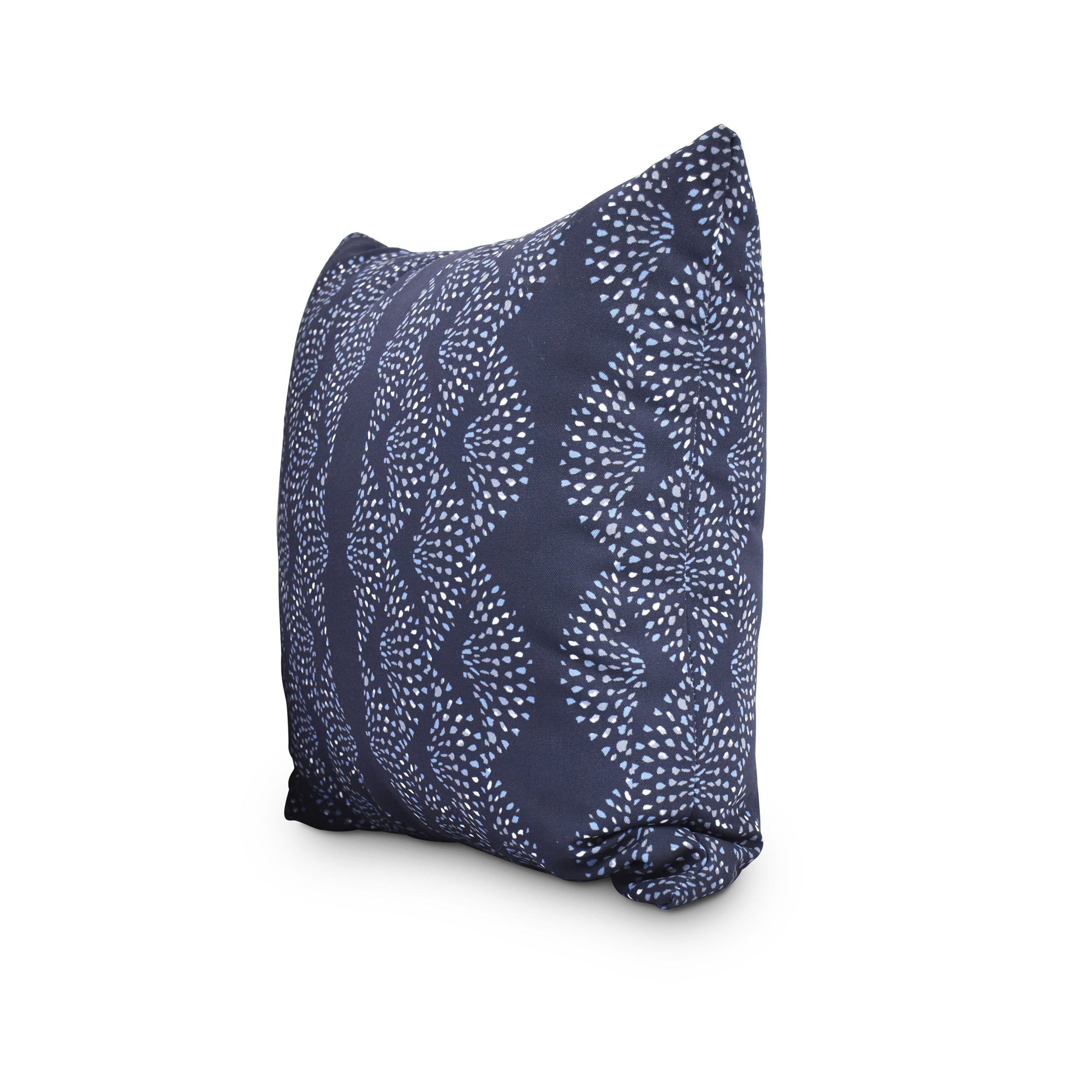 Simply Daisy, 18" x 18" Dotted Décor Blue Stripe Print Decorative Outdoor Throw Pillow